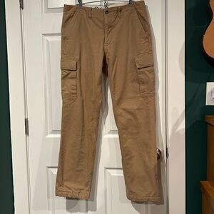 Eddie Bauer Men's Legendary Fit Flannel Lined Khaki Cargo Pants 34x34